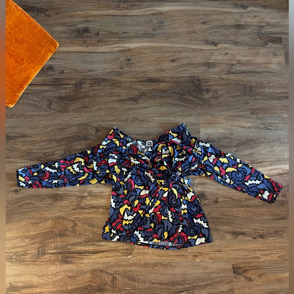 Vintage Anne Klein Colman with Keith Herring Wrap Blouse